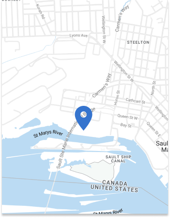 Sault Ste. Marie BESS Project Location with Blue Pin